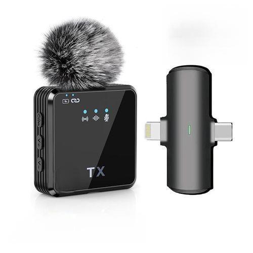 Microphone sans fil Lavalier 2 en 1 Lightning iPhone et Type-c