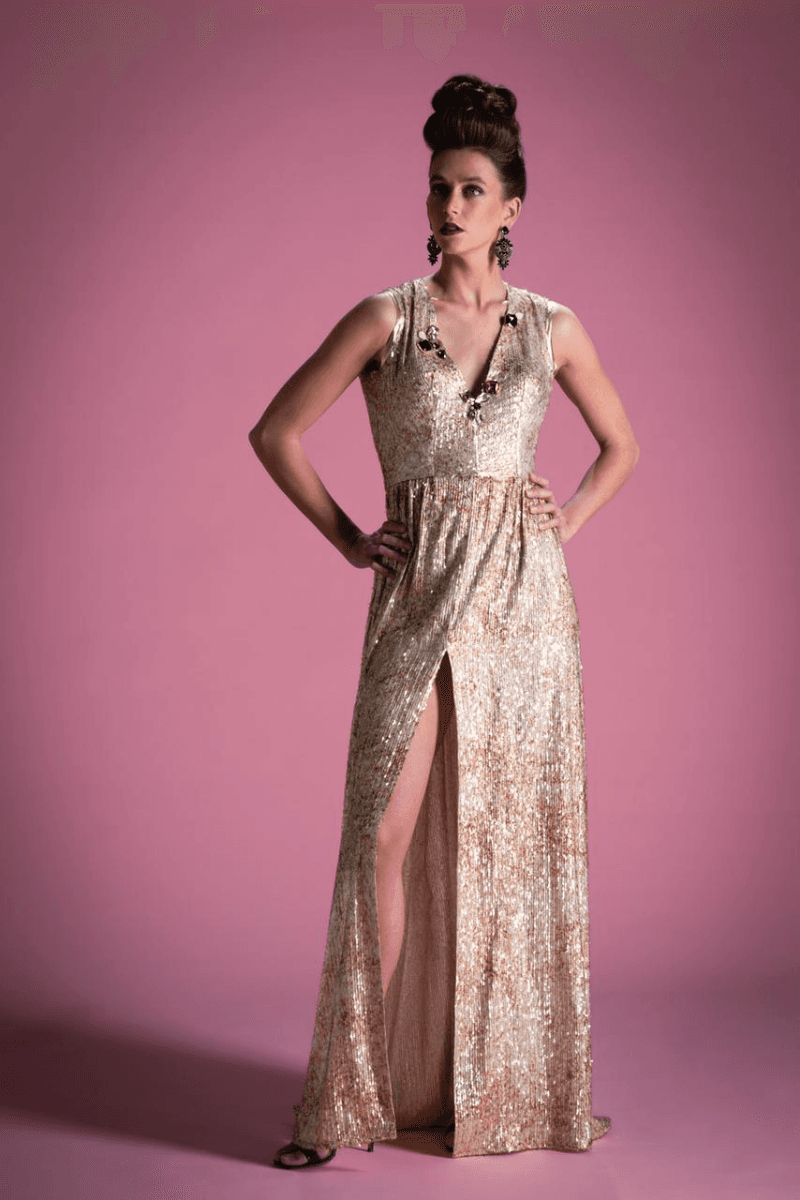 Robe de soirée Couture pailletée 