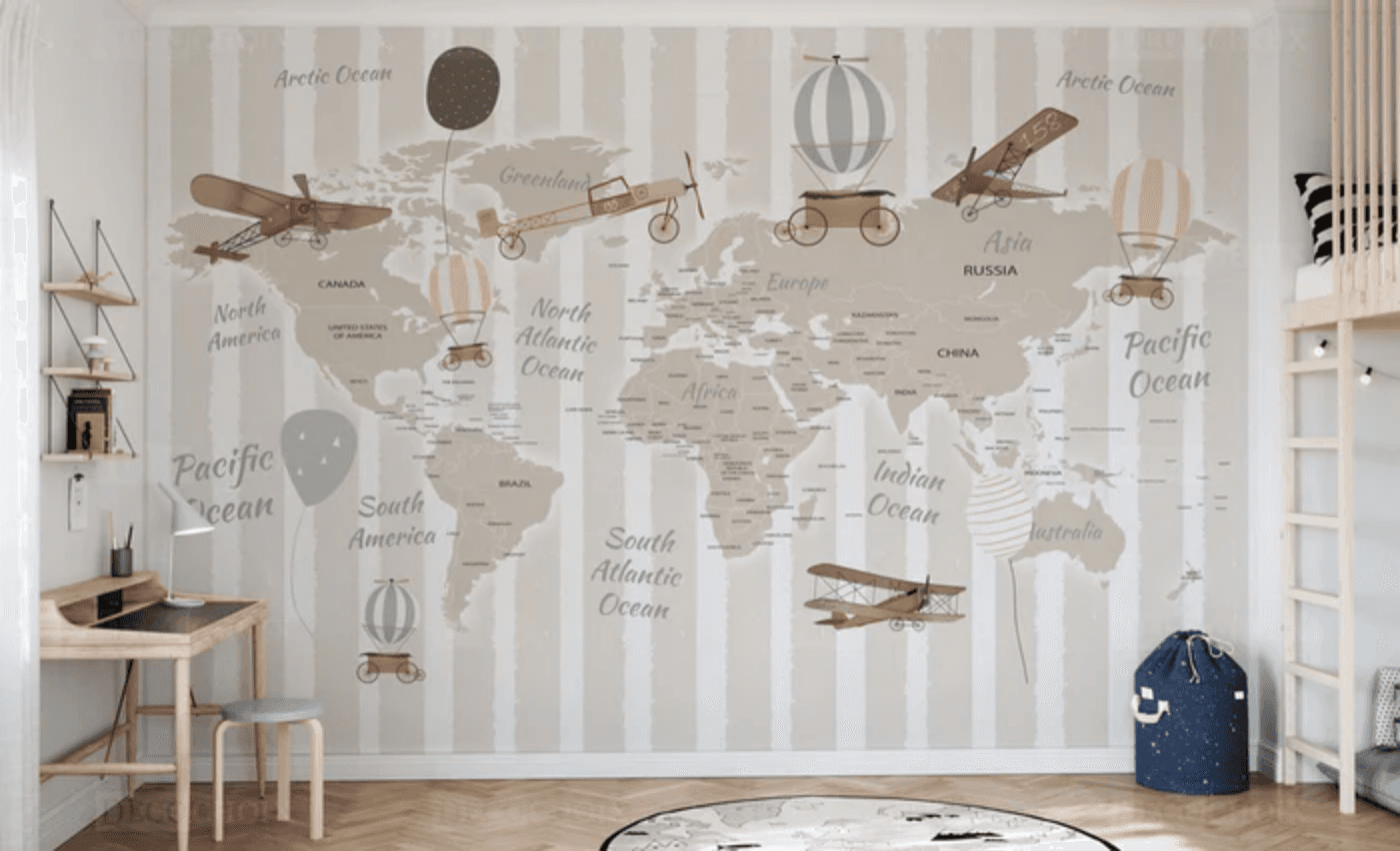 Papier peint maps enfant