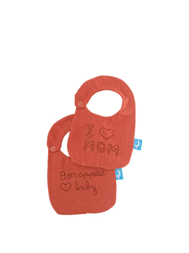 Pack 2 Bavoirs brodés