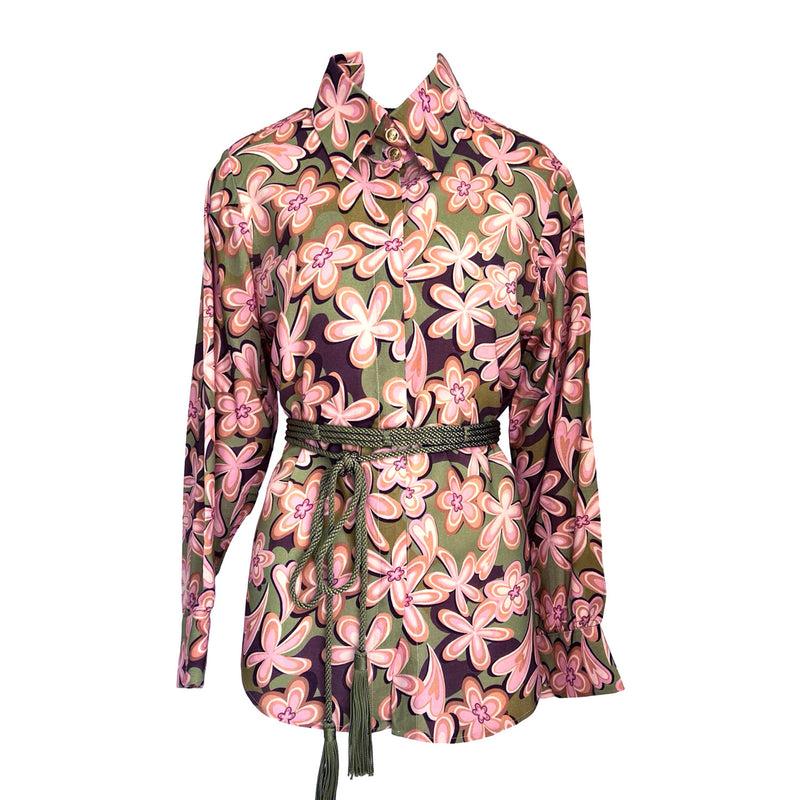 Fadwa Open Back Shirt in Hippie Print