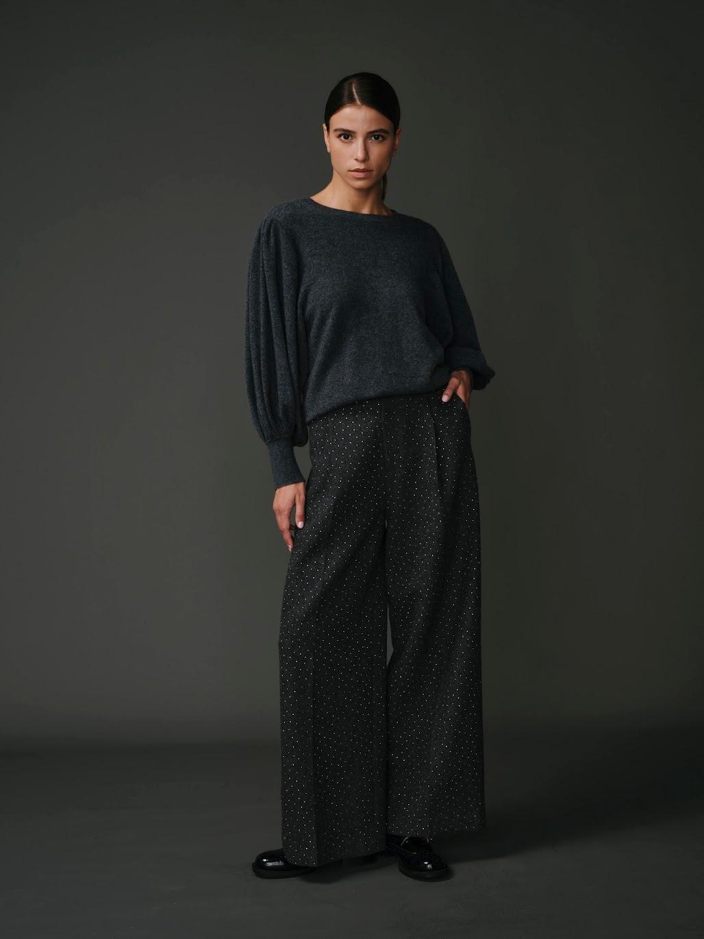 PANTALON A STRASS – GRIS