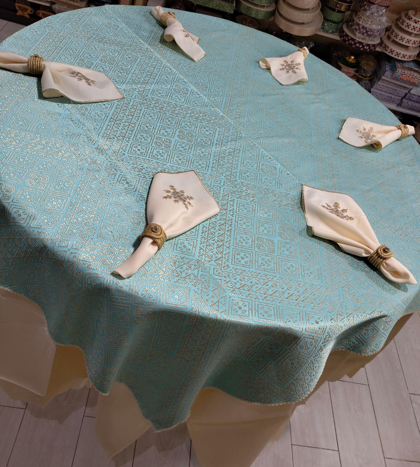 Pack khrib Nappe plus sous Nappe plus 6 Serviettes plus 6 Embrasses