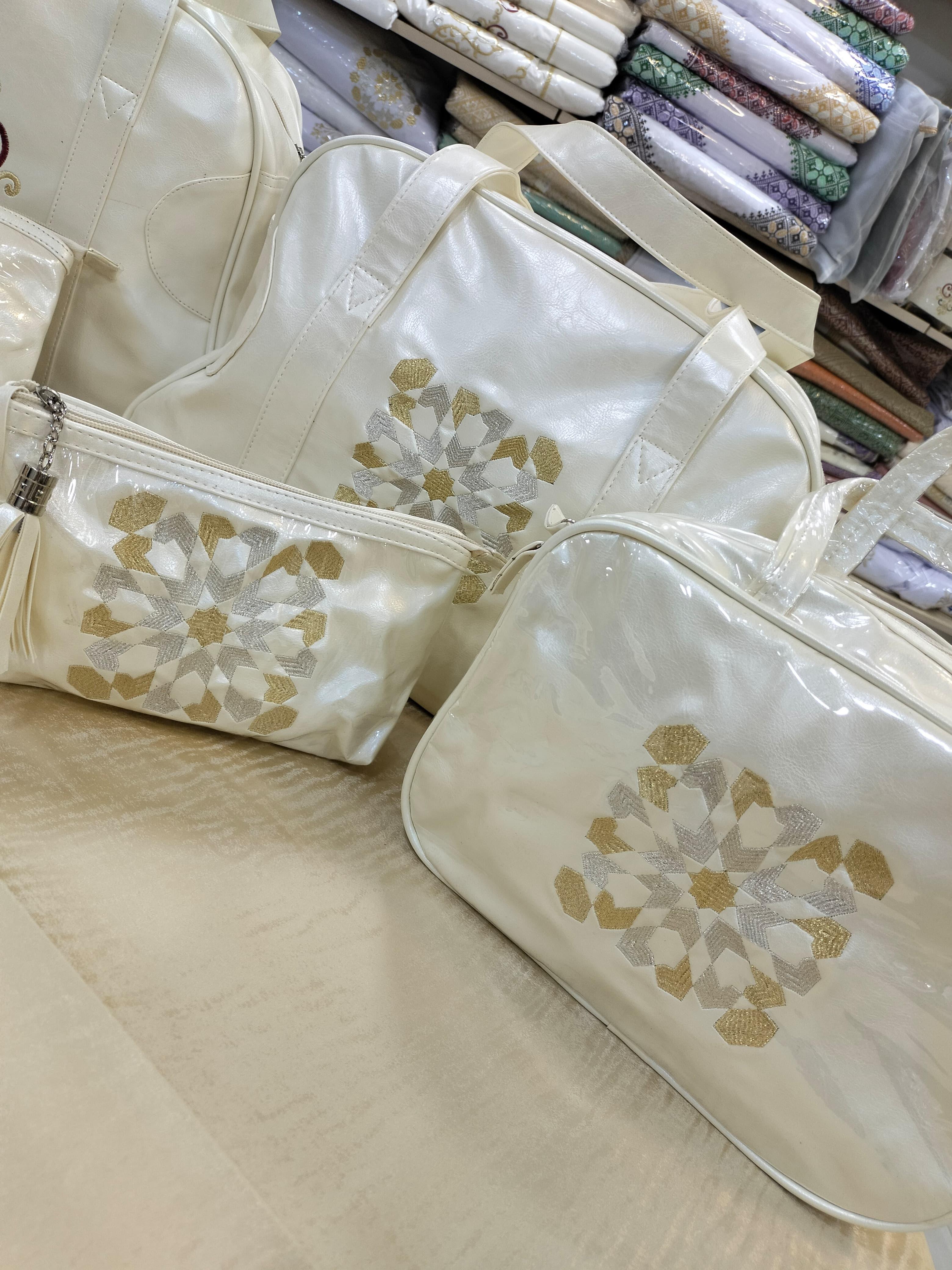 Serie de 3 Sacs en Similicuir Brodé