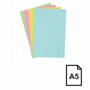 100 Fiches Bristol Couleurs Petits Carreaux A5