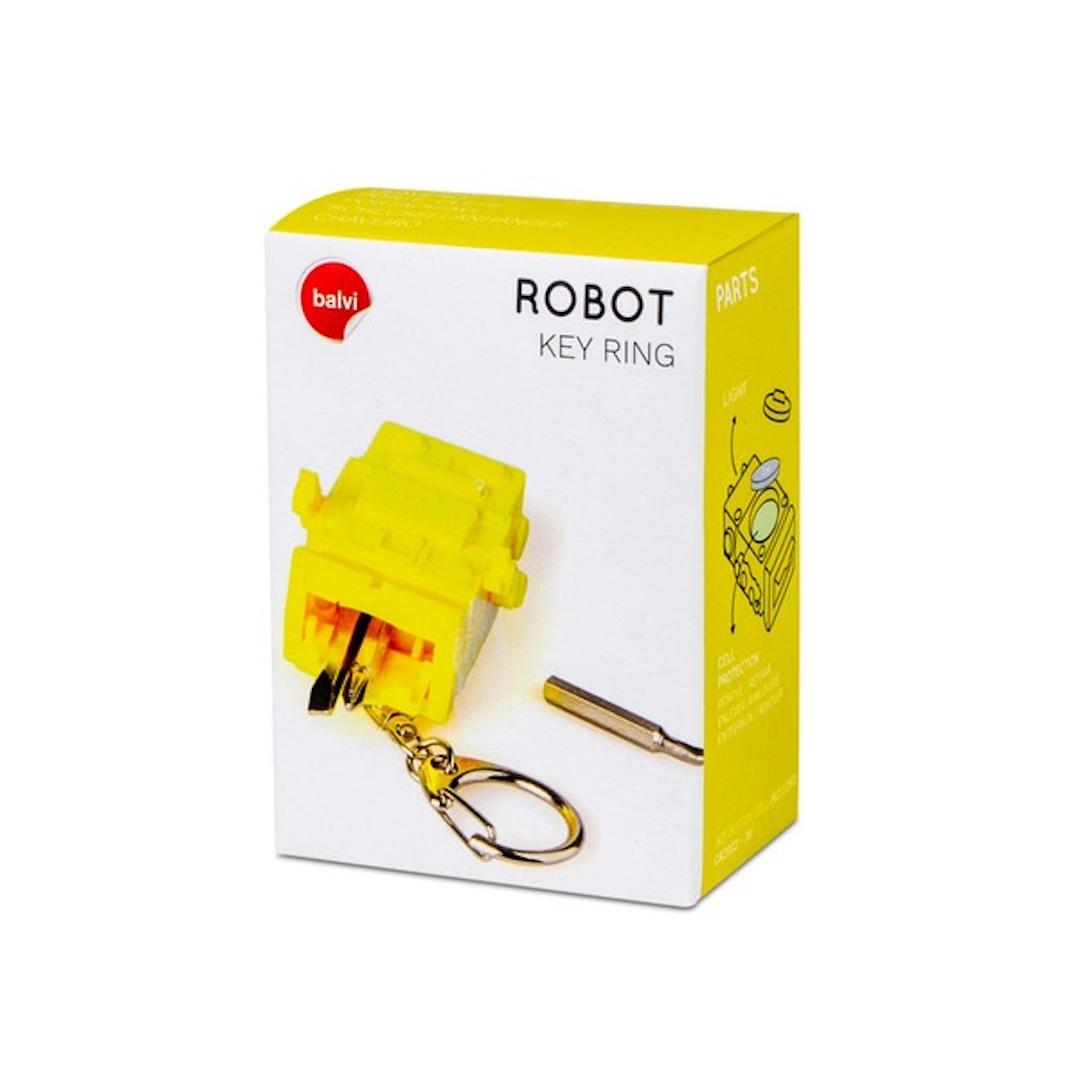 PORTE-CLE- MULTIFONCTION-ROBOT-AVEC LUMIERE-JAUNE