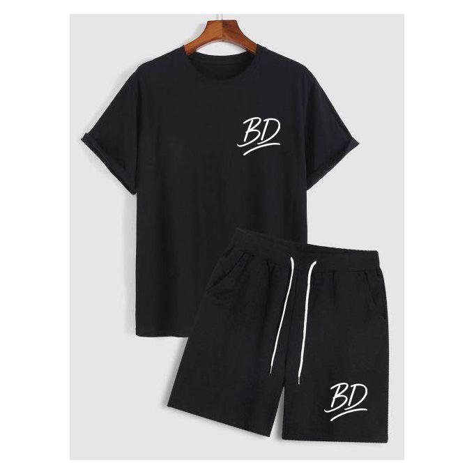 Ensemble T-shirt/short Noir Haute Qualité