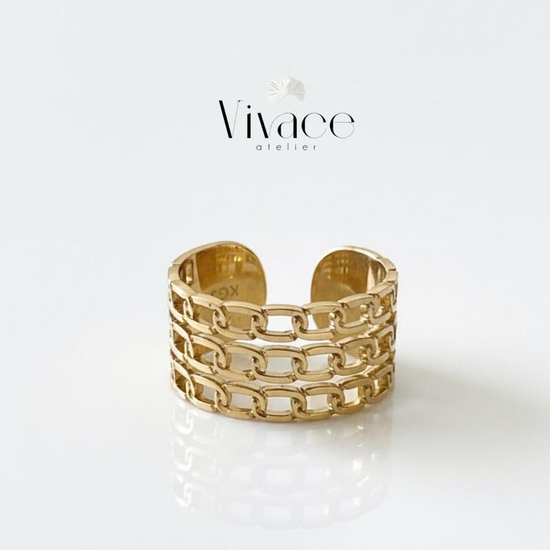 Bague Vivace Ajustable Chaîne Dorée