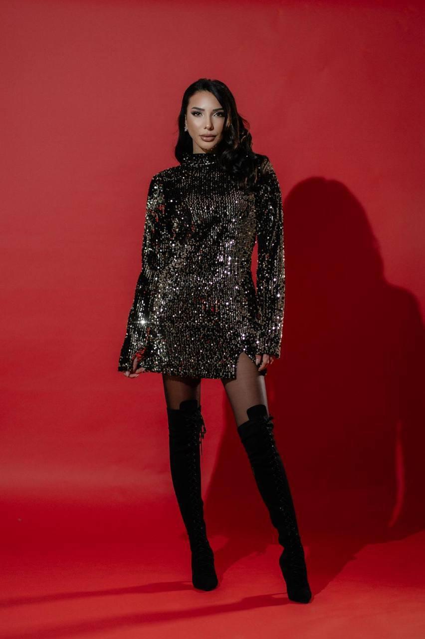 Mini robe à paillettes argentée