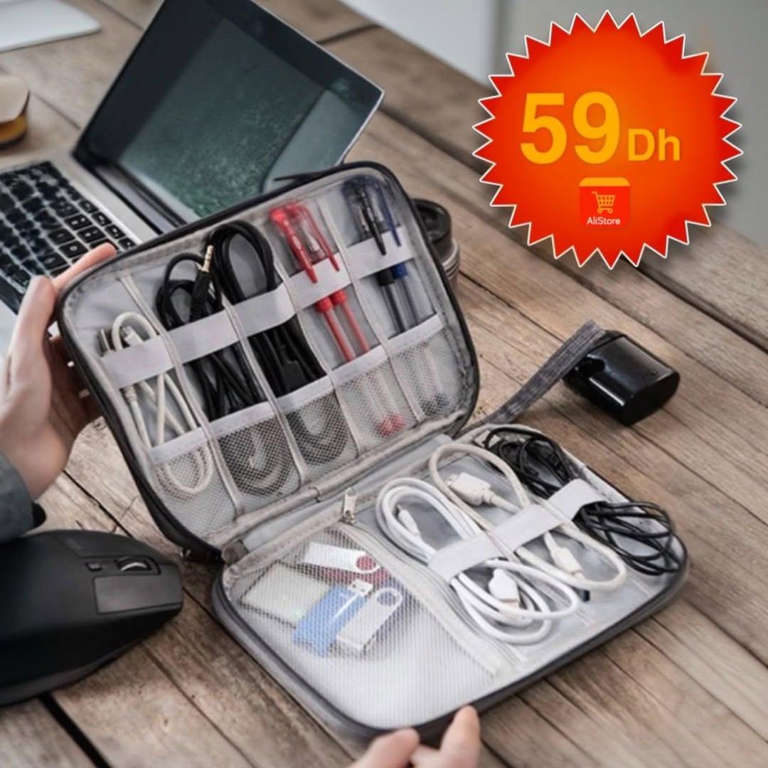 Sac de rangement cables organisateur