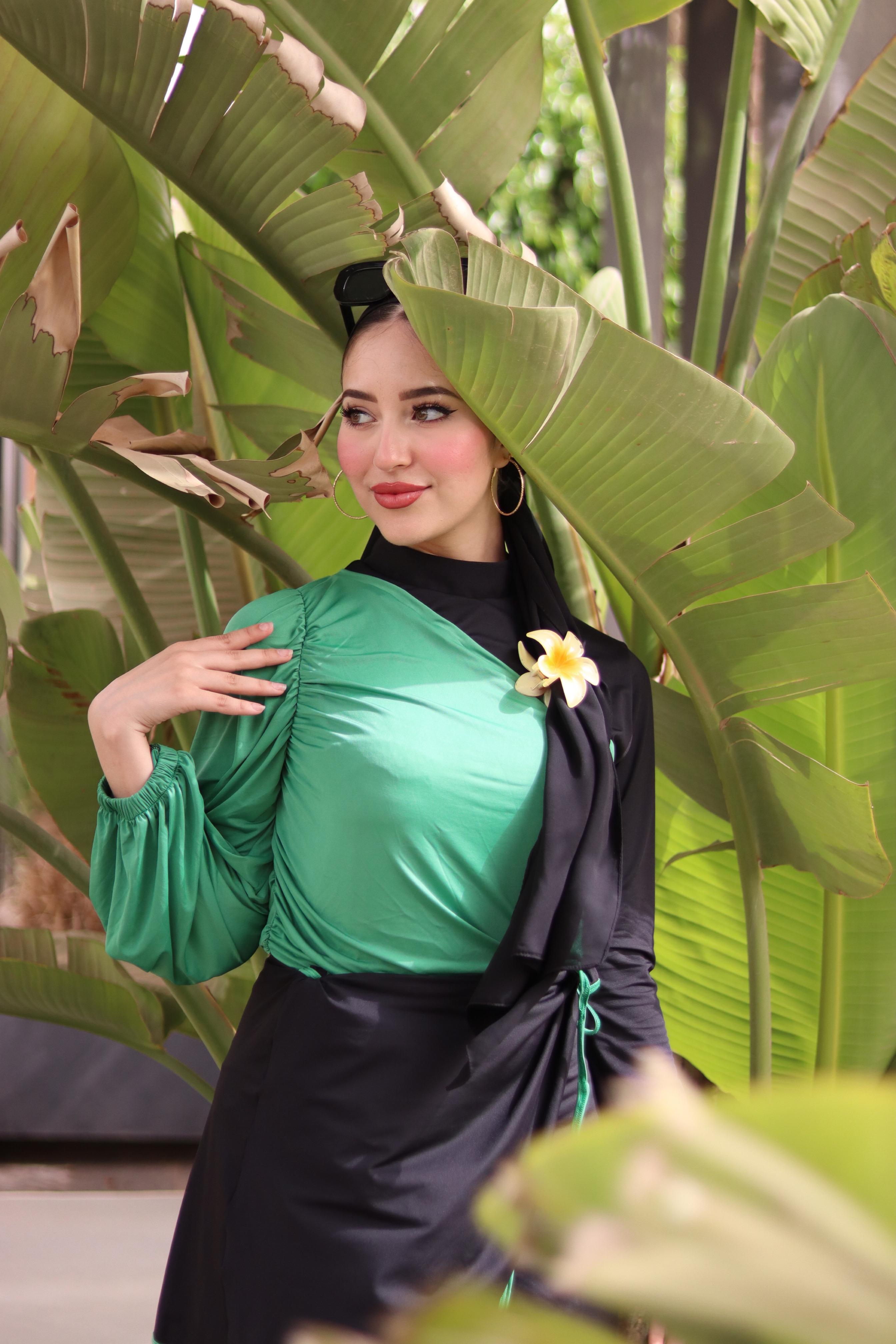 Burkini Bicolore Noir et Vert