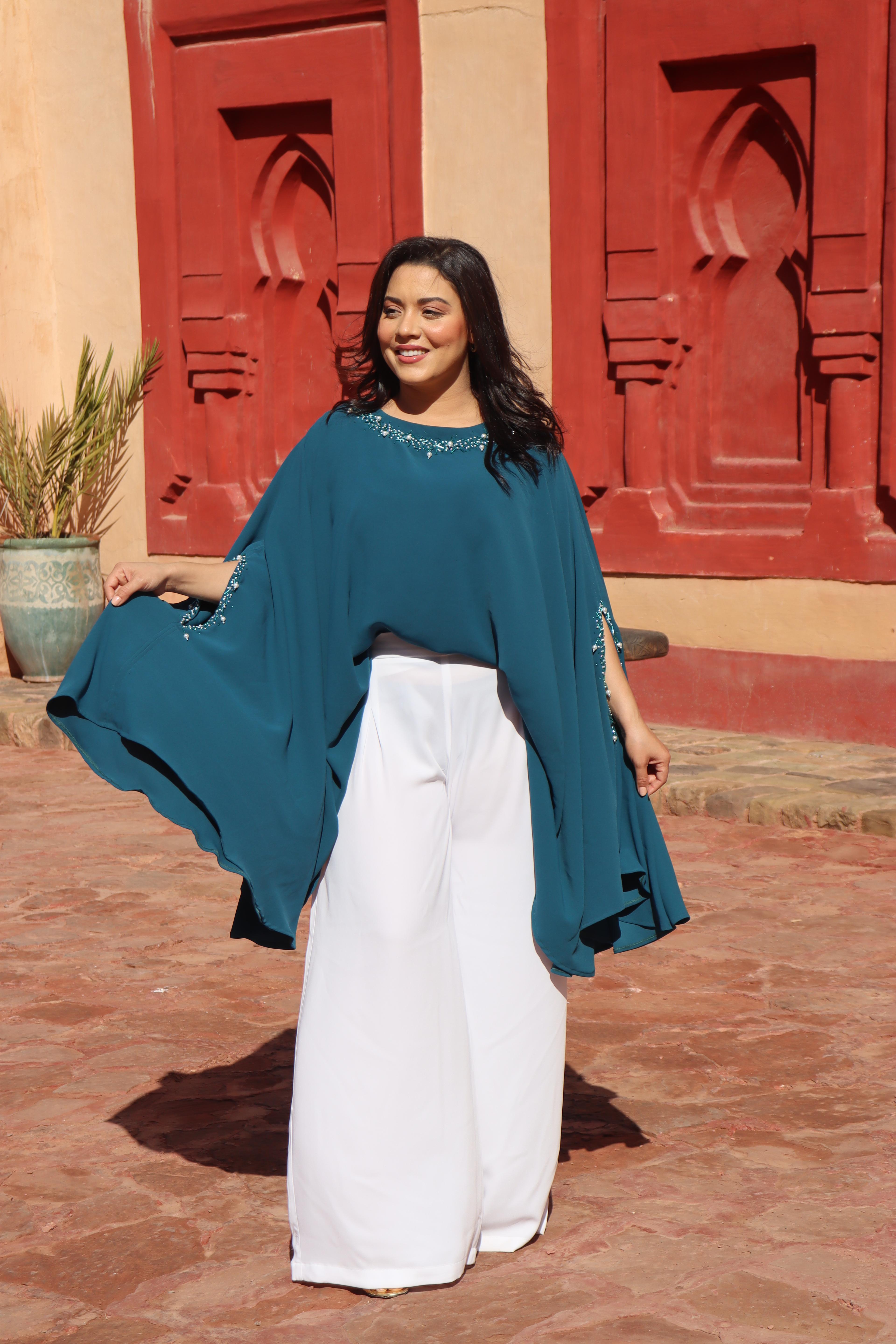 Ensemble fakhama bleu pétrole