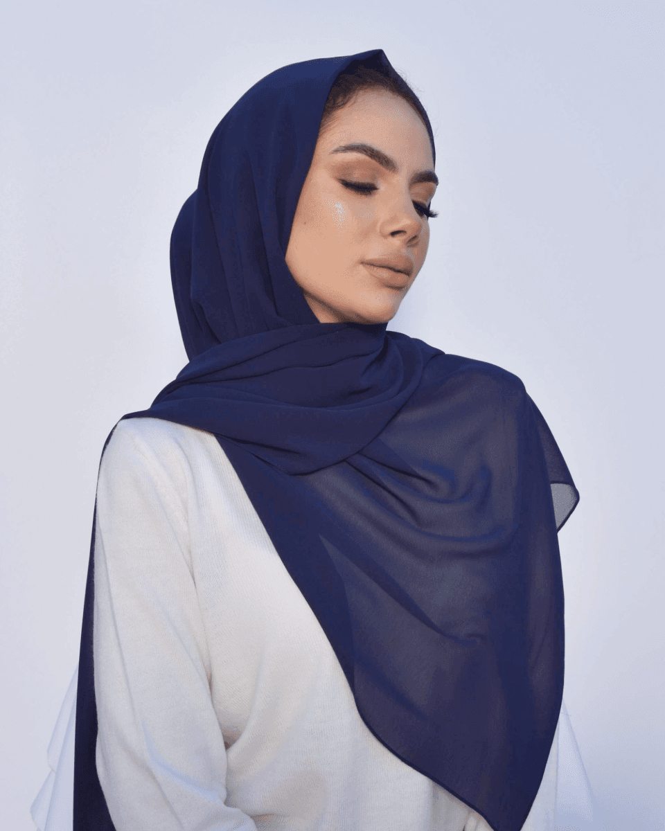 Châle crêpe chiffon - Navy