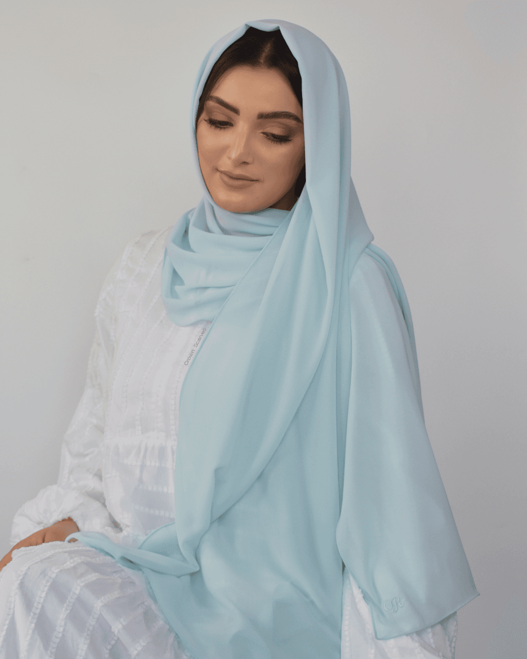 Châle crêpe chiffon - Light blue