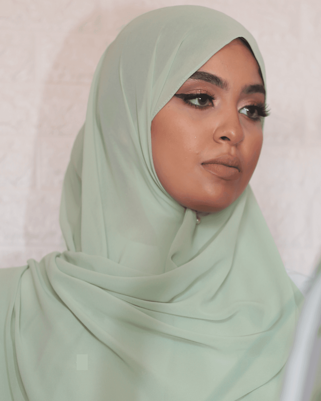 Châle crêpe chiffon - Pastel green 