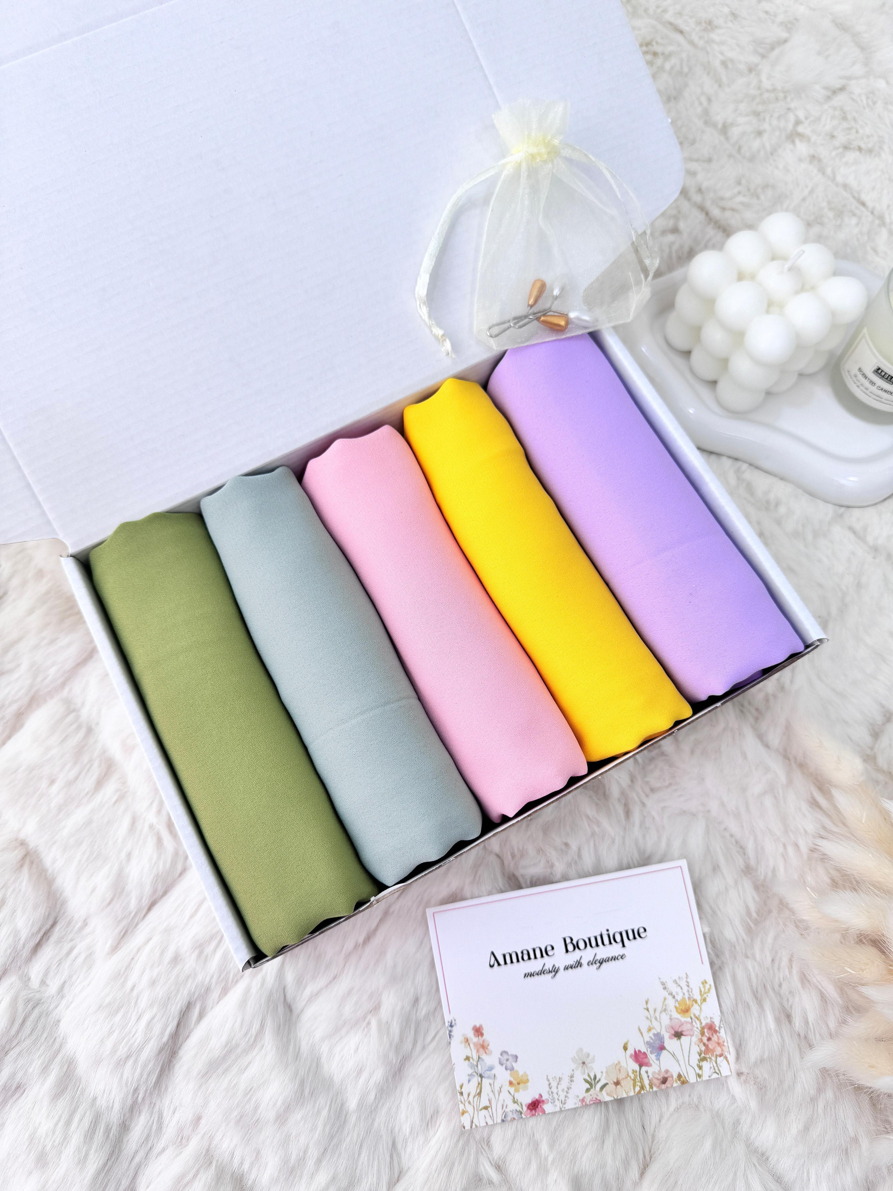 Box 5 châles Crêpe de soie