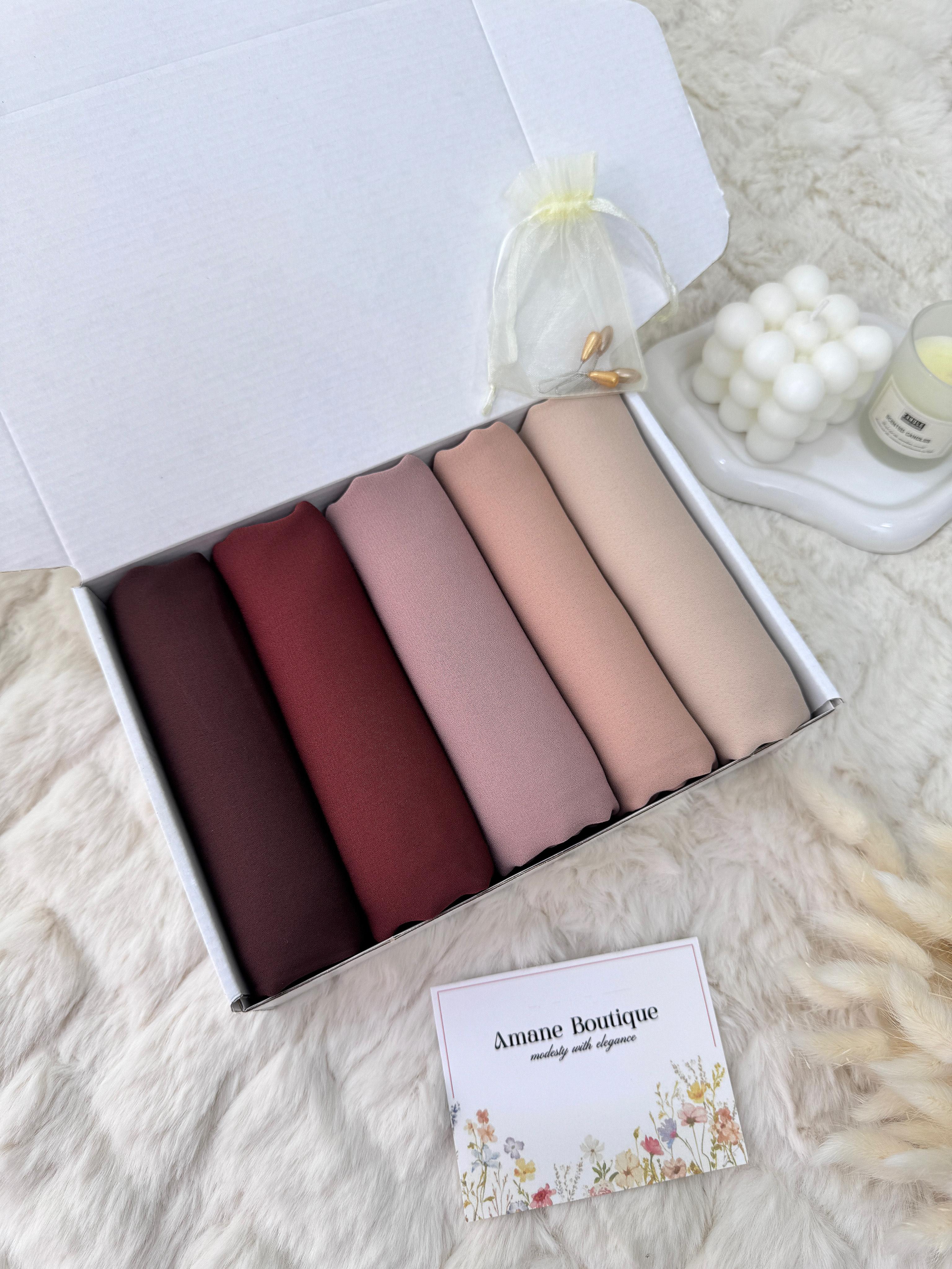 Box 5 châles Crêpe de soie