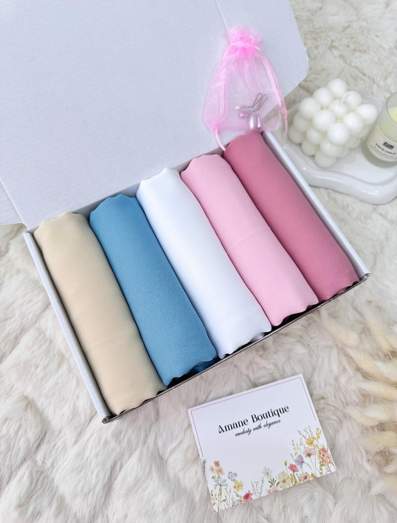 Box 5 châles Crêpe de soie