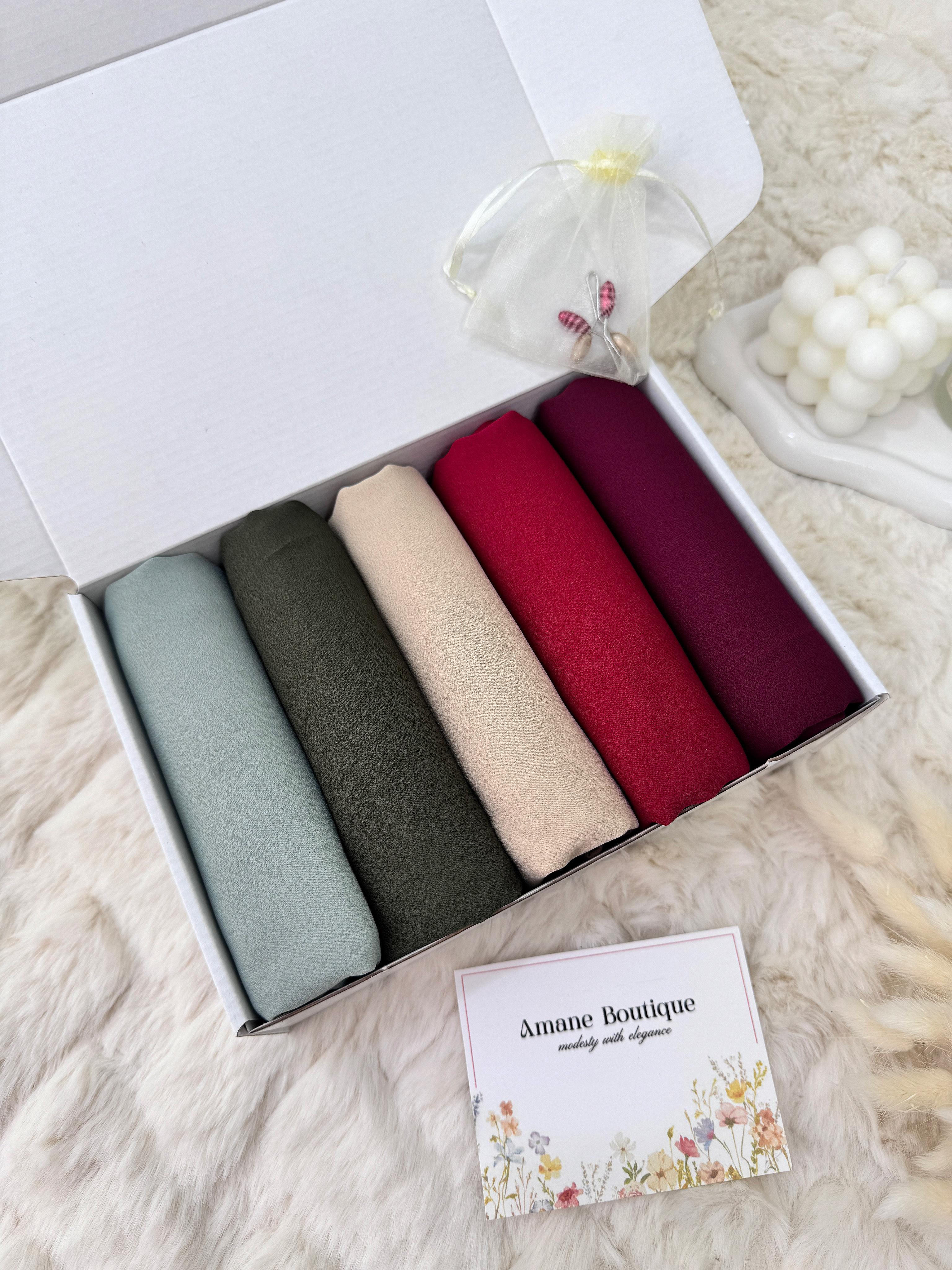 Box 5 châles Crêpe de soie