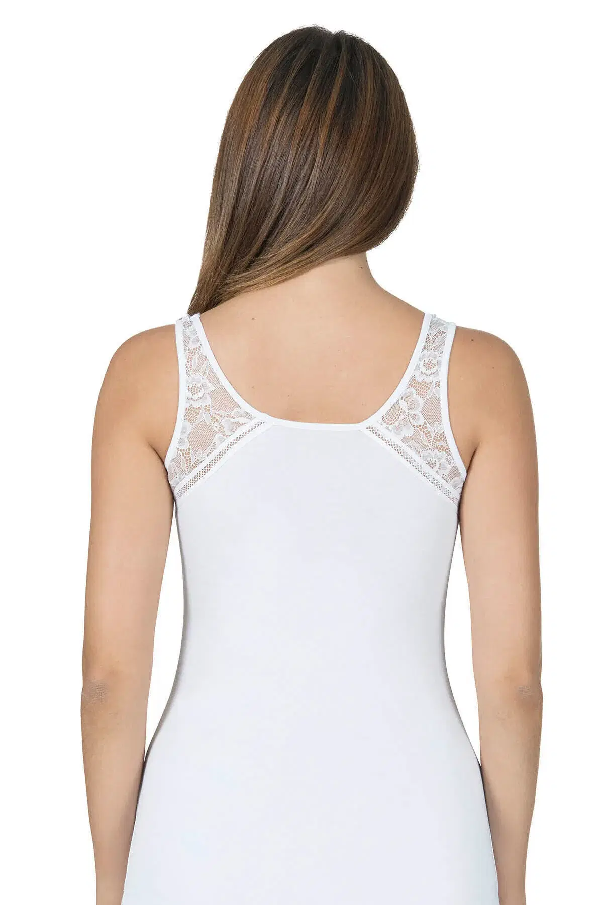 Débardeur Femme Épaules en Dentelle – Ozkan Underwear • Code 25520 | 95% Coton • Confort Stretch • Fabriqué en Turquie