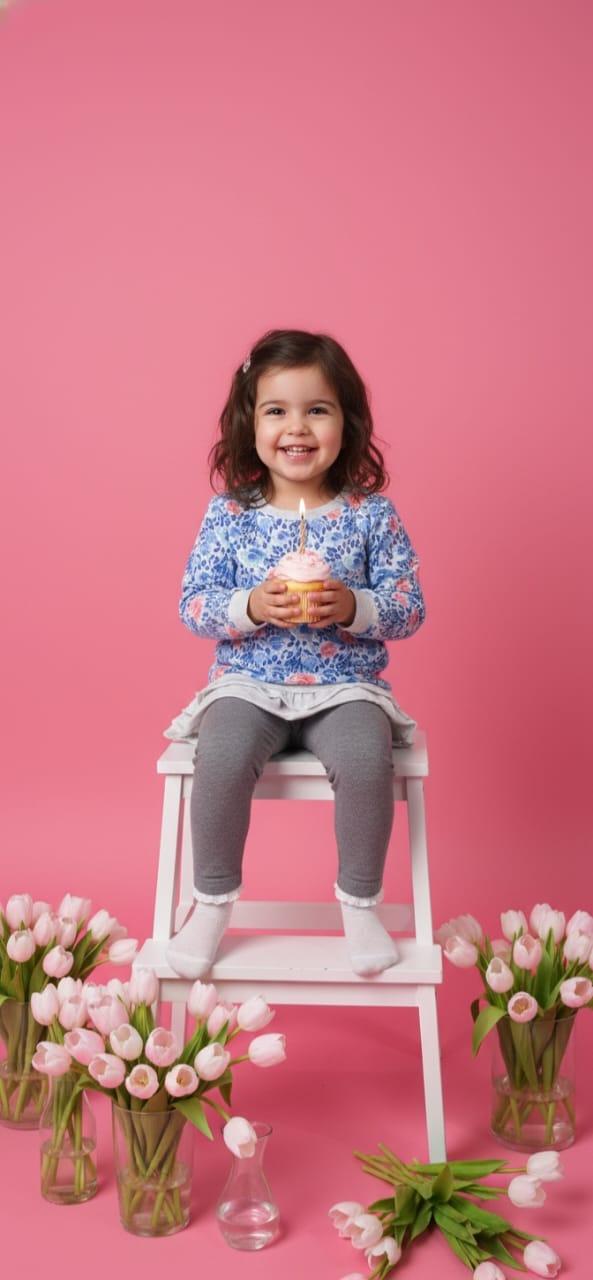 Ensemble Fille Yatsi Baby – Haut Fleuri à Volants + Legging Extensible | Tenue Confortable pour Bébé | Vêtements Bébé de Qualité