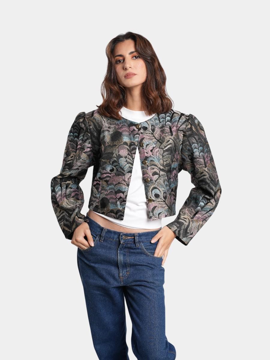 VESTE EN BROCARD FIN