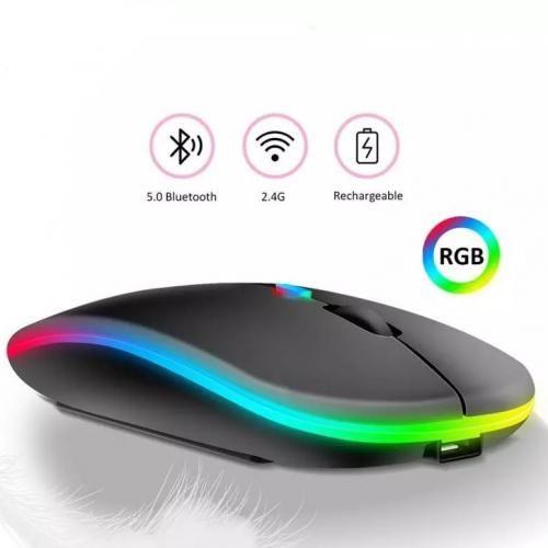 Souris sans fil LED, Souris silencieuse mince rechargeable 2.4G