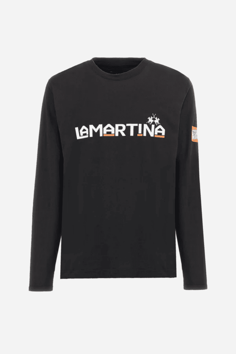 REGULAR FIT LONG SLEEVE COTTON T-SHIRT - ZENOS