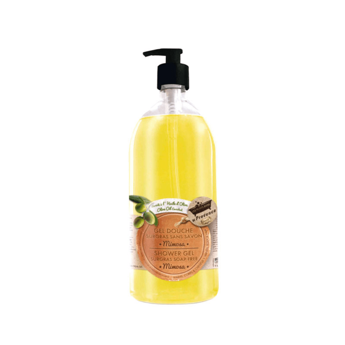 Gel Douche Mimosa (enrichie Huile Dolive) Surgras Sans Savon