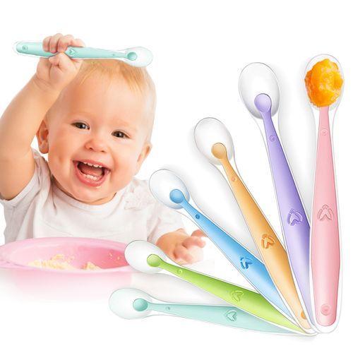 Cuillère en Silicone Souple pour Nourriture Bébé de Qualité Alimentaire