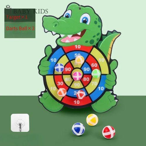 Jeu de Fléchette pour Enfants Jouets Éducatif Interactif, avec 3 Balles Collantes - Thème Crocodile