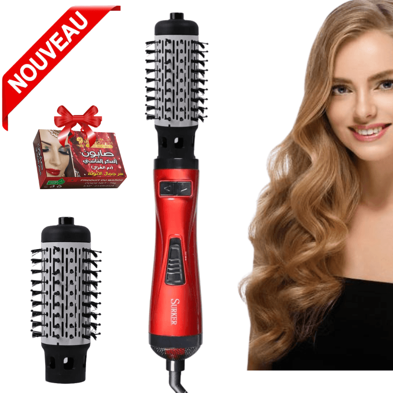 Sèche-Cheveux Brosse à Cheveux à Air Chaud Rotatif,1000 Watt Volumisateur, Friser Rotative DW-51