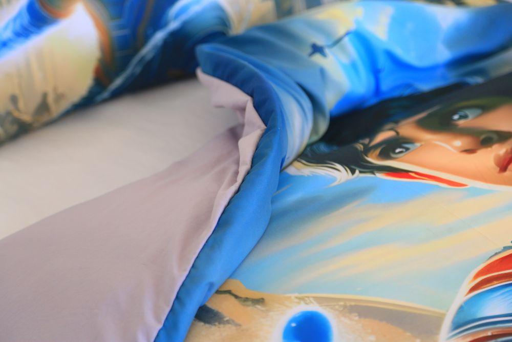 Housse de Couette Garçon Maître de L'eau+ 1TO Offerte - 1 Place(160x220 cm) - Collection Galaxie des Héros