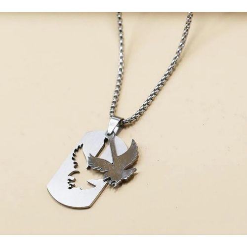 Collier chaines pour les homme en acier inoxydable à pendentif géimétrique