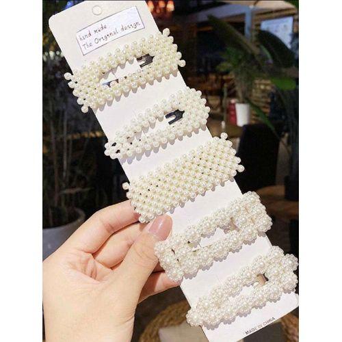 5 pièces Épingles à cheveux élégantes avec décoration de faux perles pour femmes