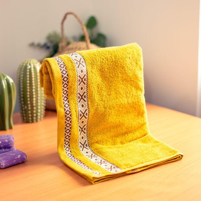Berbère serviette 50x90 100% design Marocain 100% coton - Moutarde
