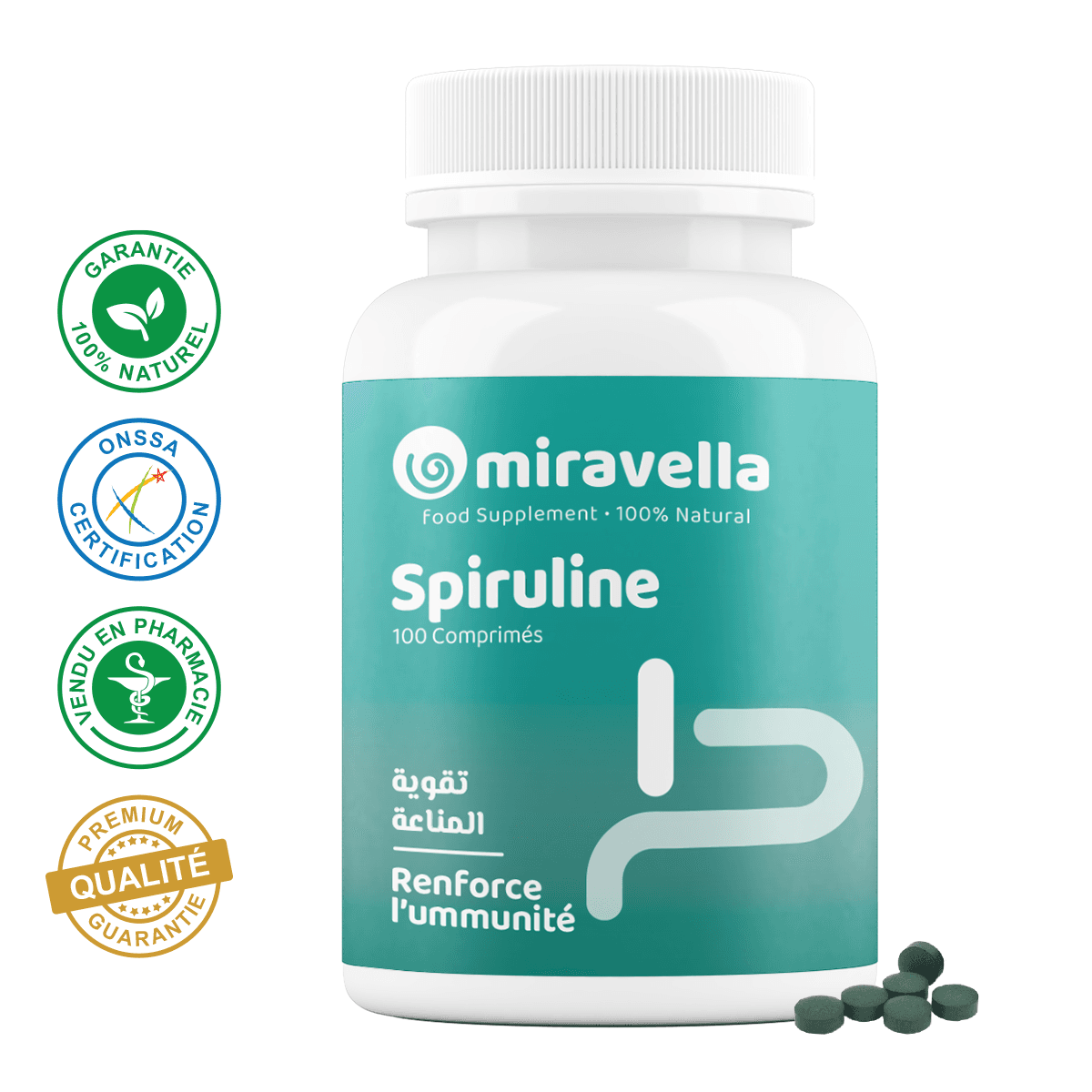 Spiruline 100 comprimés 100% naturel