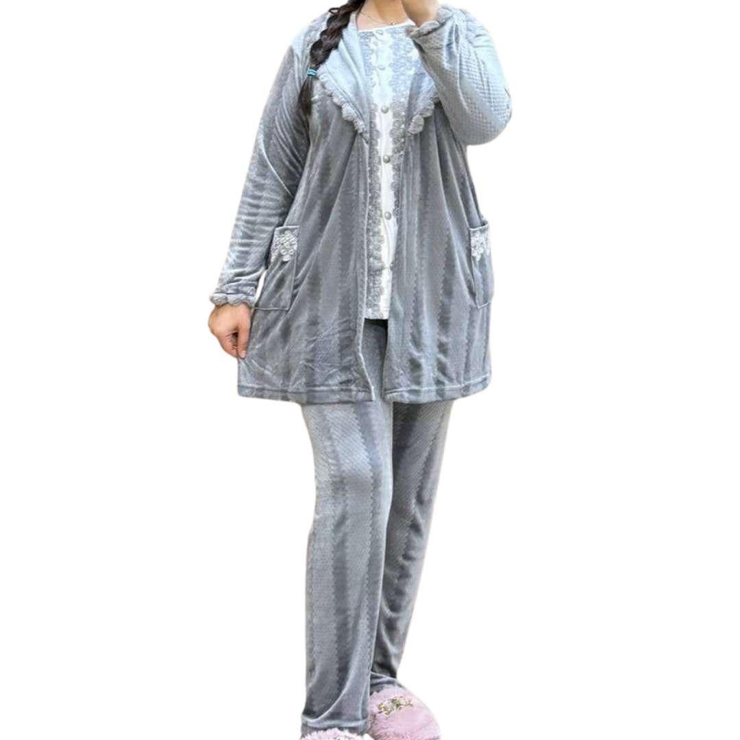 Ensemble maison velours chaud pour femme, tenue 3 pièces confortable