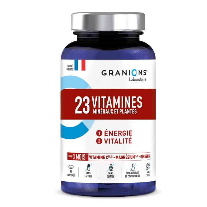 23 Vitamines Minéraux & Plantes 90 Comprimés Multivitamines Énergie Immunité