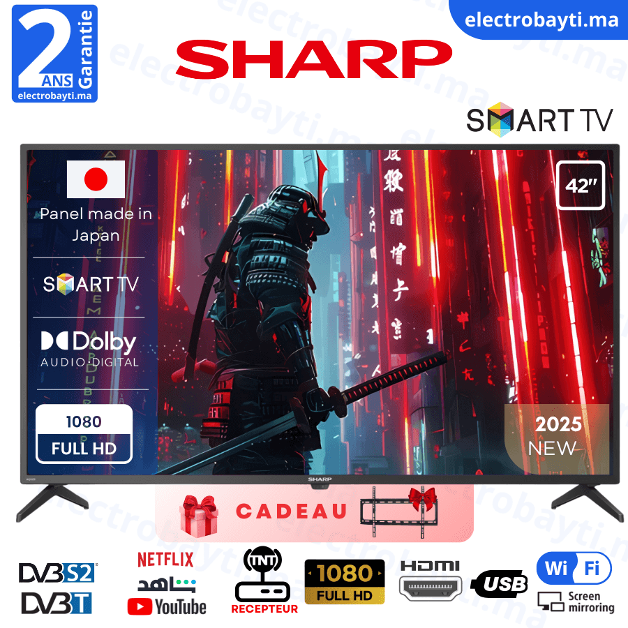 42 SMART TV – HEVC Advance , Dolby Audio, HDMI, Ci+ - 42GLEDSHP Garantie 2ans