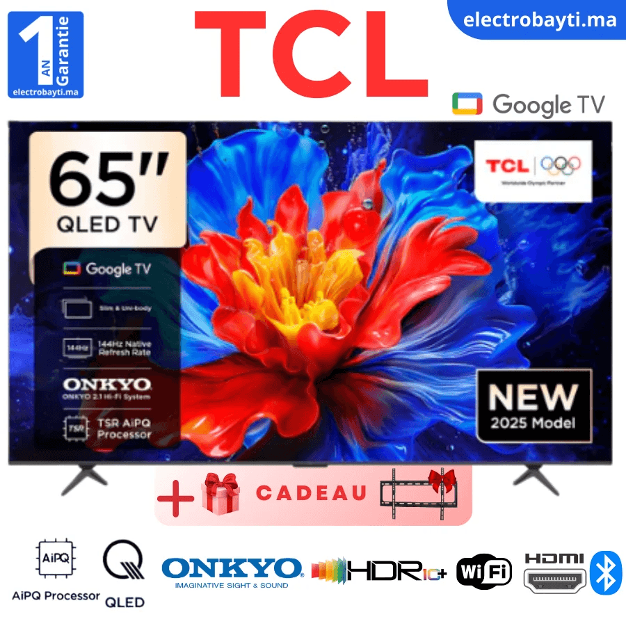 65P8K – 65 Google Tv – Gaming pro – QLED 4K UHD – 144HZ Native – HDR10+ – Onkyo sound