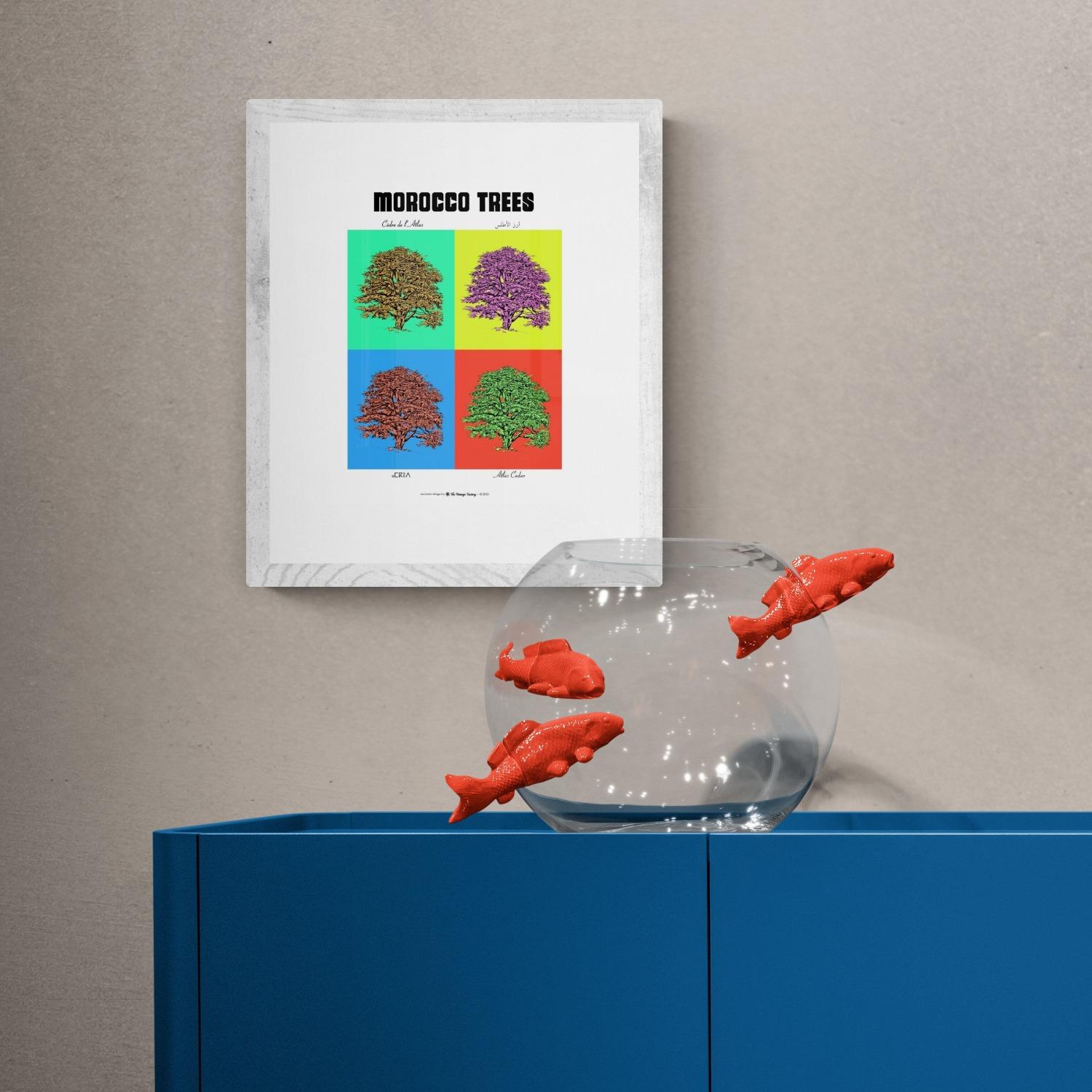 Affiche planche botanique CEDRE version POP