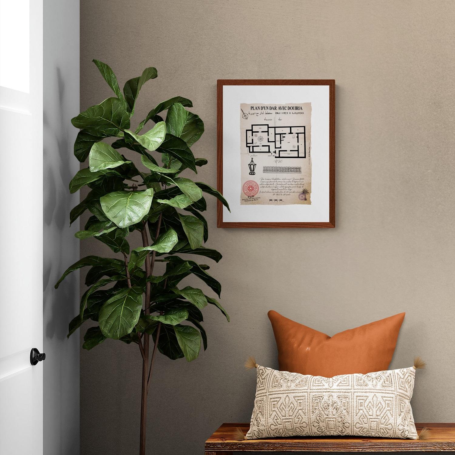 Affiche du plan d'un Dar avec douiria