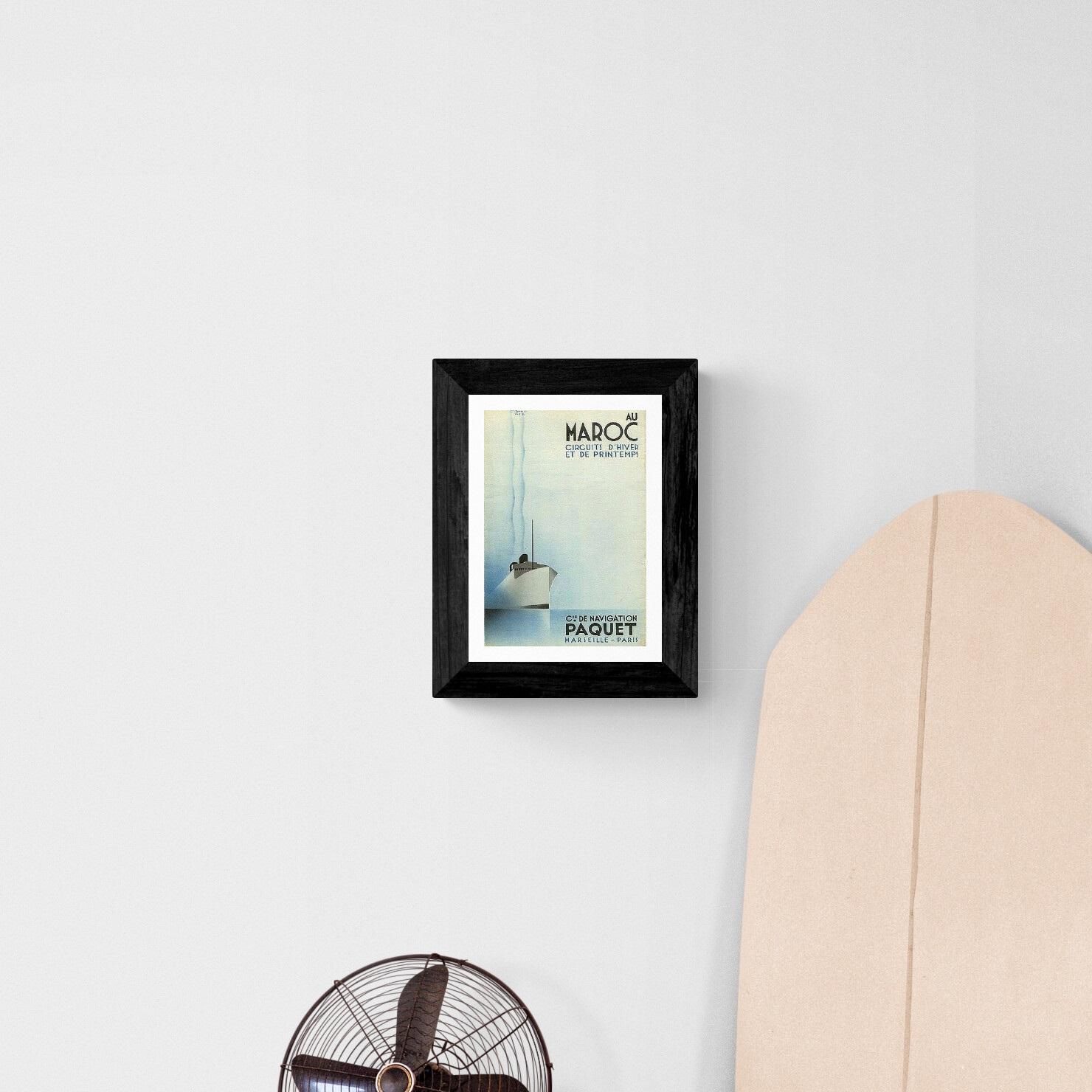 Affiche publicitaire vintage "Navigation Paquet" - reproduction