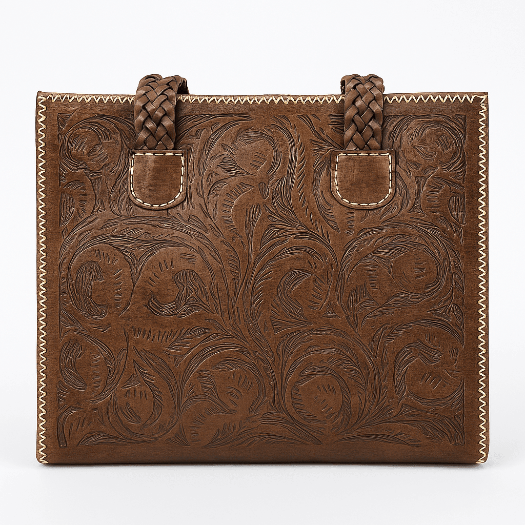 Sac à main en cuir marron foncé - Artisanat marocain de luxe