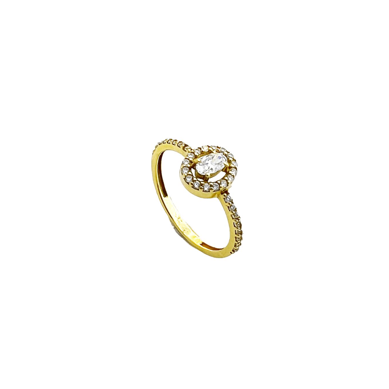 Bague de Mariage en Or Jaune 18K – Diamant Taille Ovale et Brillance pour L'éternité