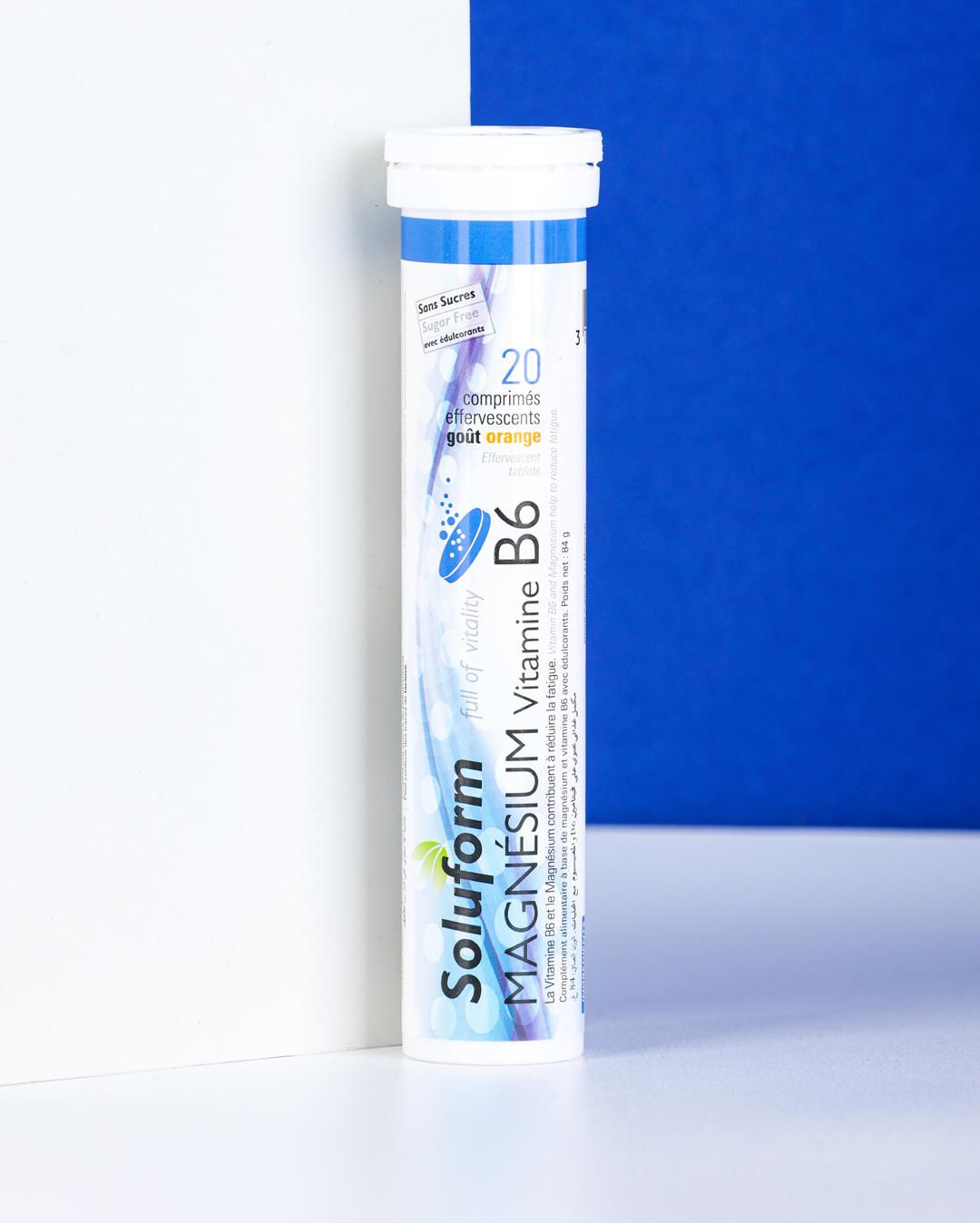 Magnésium Vitamines B6 Goût Orange 20 comprimés