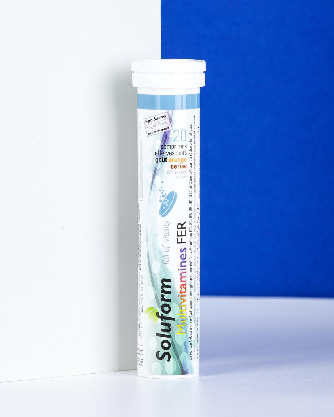 Fer Multivitaminés Goût Orange 20 comprimés