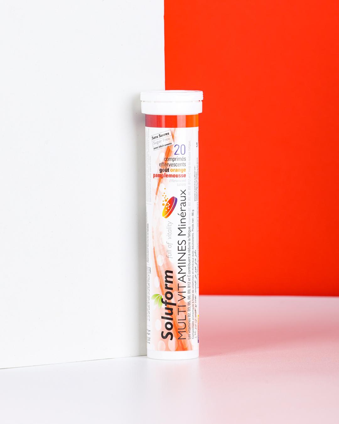 Multi vitamines Minéraux Goût Raisin / Orange 20 comprimés