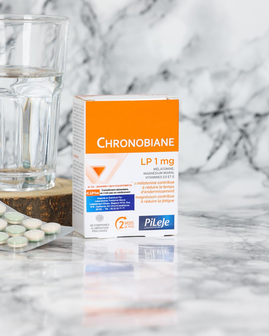 Chronobiane LP 1 mg Mélatonine Magnésium Marin vitamines D3 & E 60 comprimés